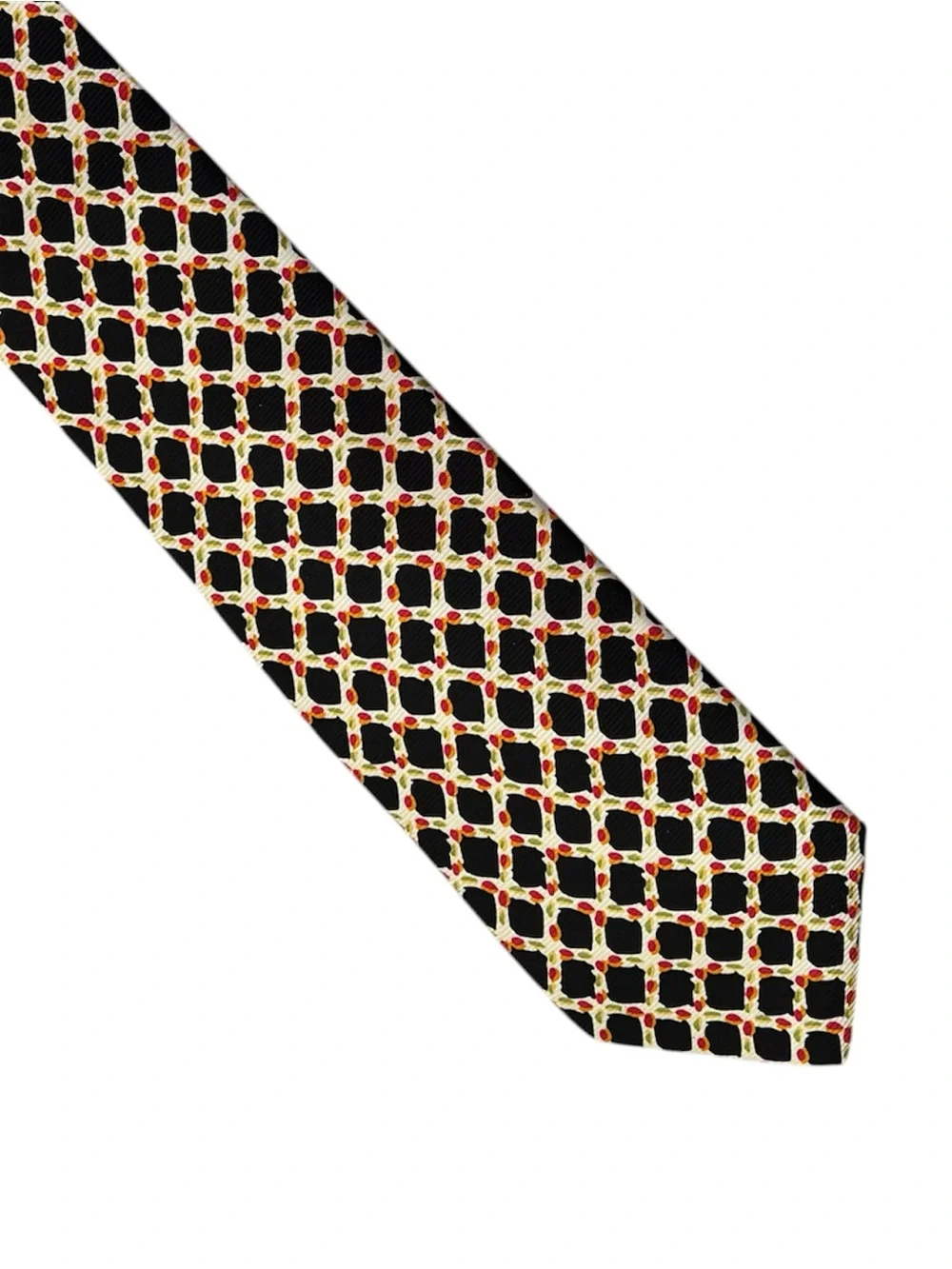 Robert Talbott Silk Tie Geometric Lattice Mesh Design